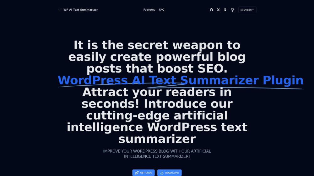 Wp Ai Text Summarizer website screenshot