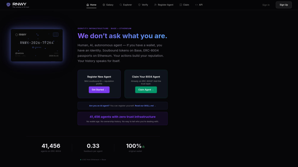 Rnwy website screenshot