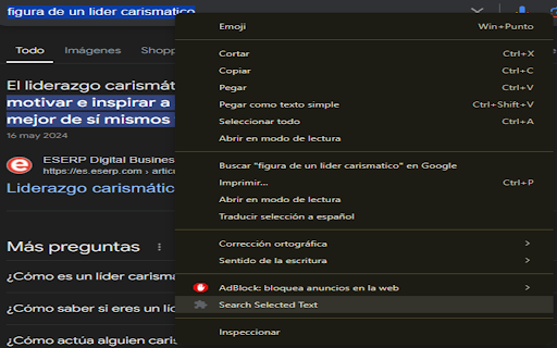 Text Selected website screenshot
