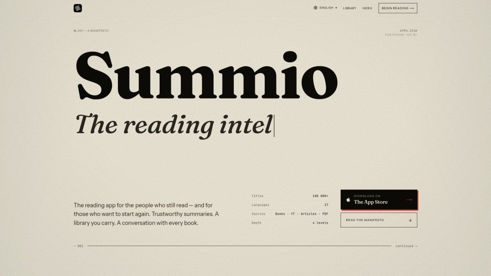 Summio Read Less Know More website screenshot