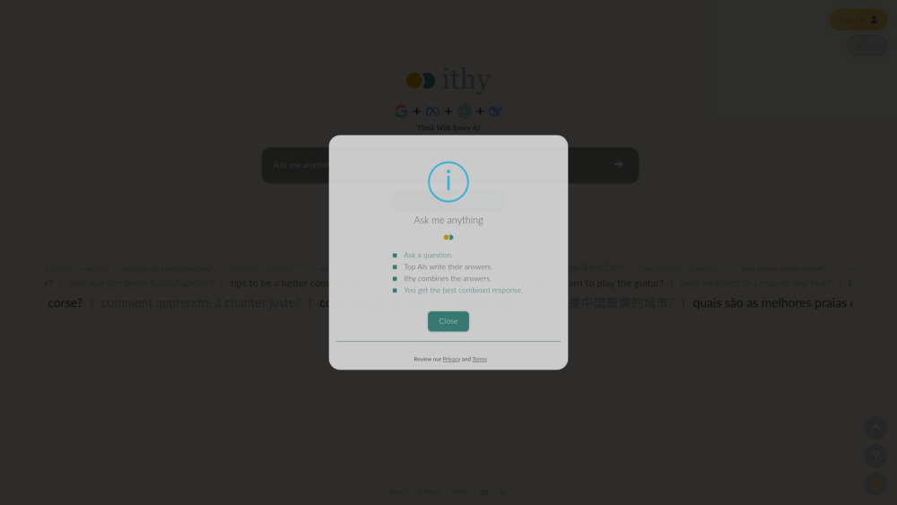 Ithy Ai website screenshot