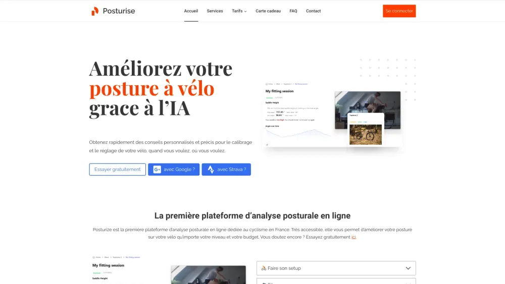 Posturise website screenshot