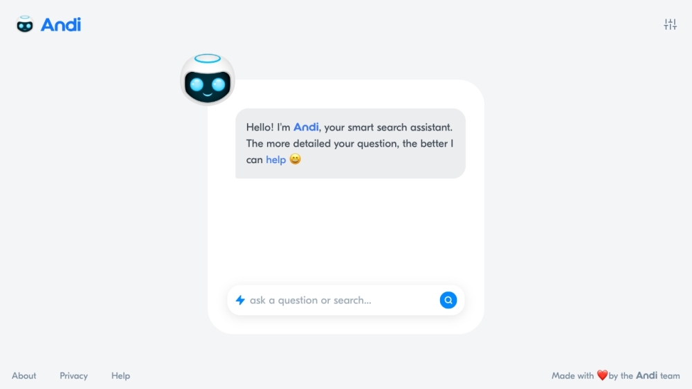 Andi website screenshot