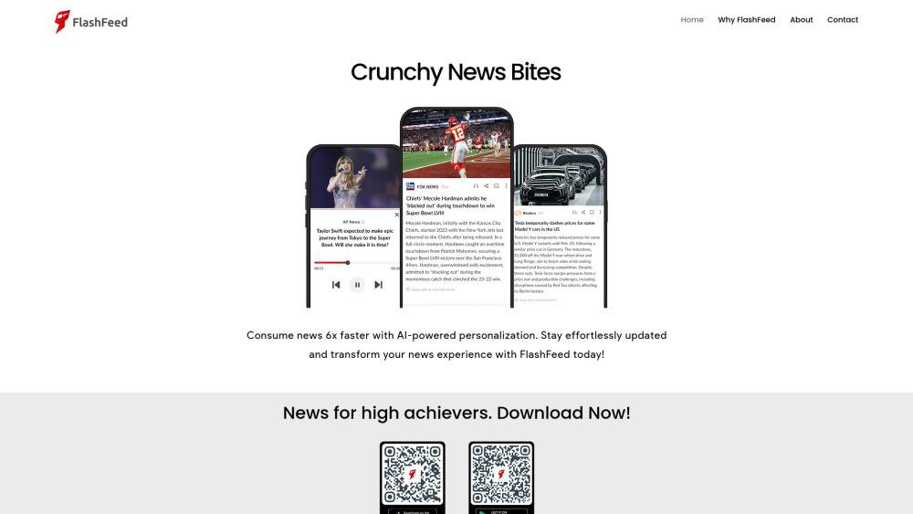 Flashfeed website screenshot