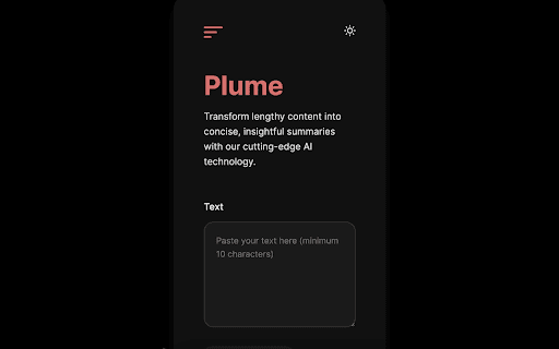 Plume website screenshot