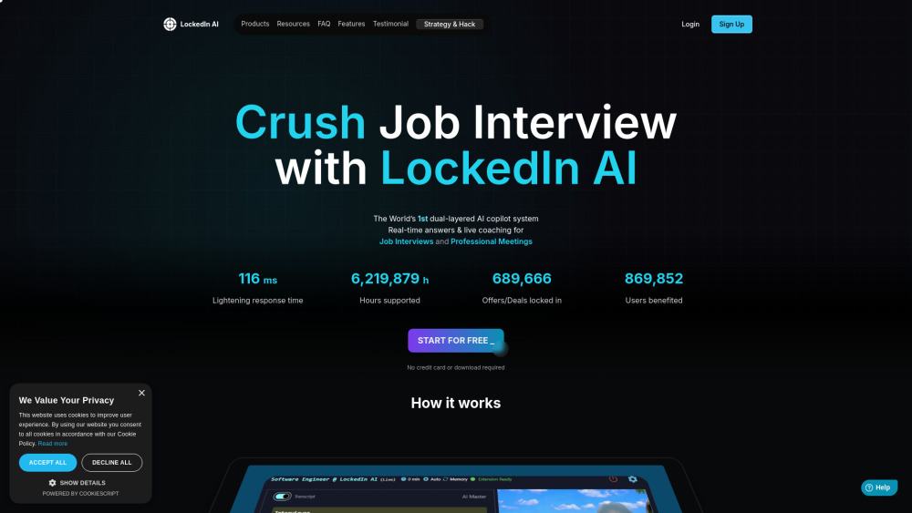 Lockedin Ai website screenshot