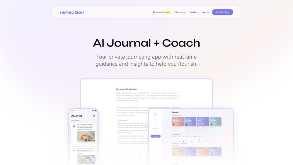 Reflection website screenshot