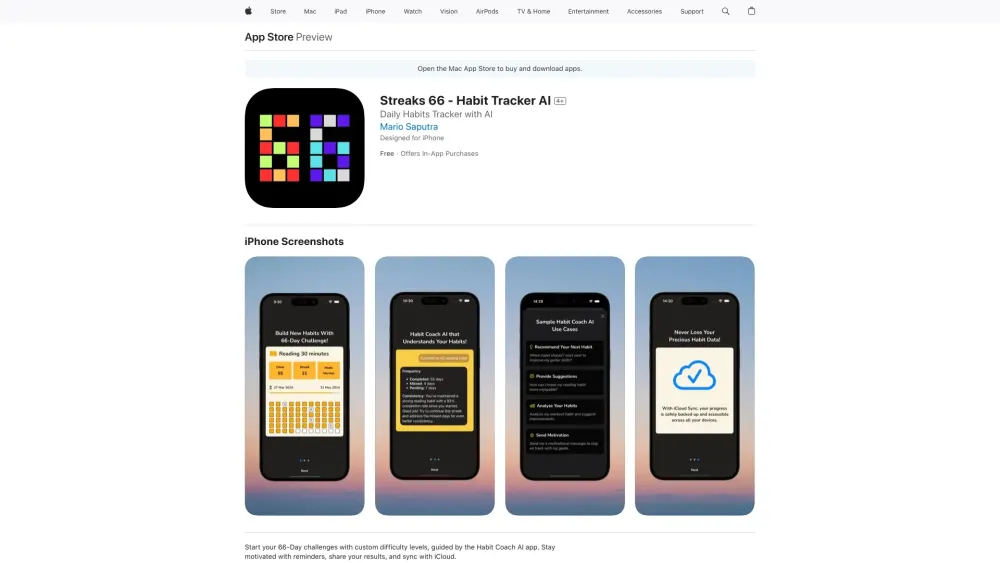 Streaks66 website screenshot