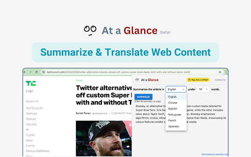 At A Glance website screenshot