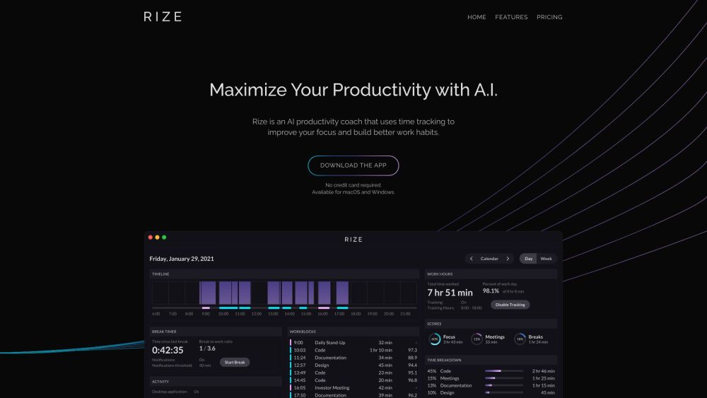 Rize Io website screenshot