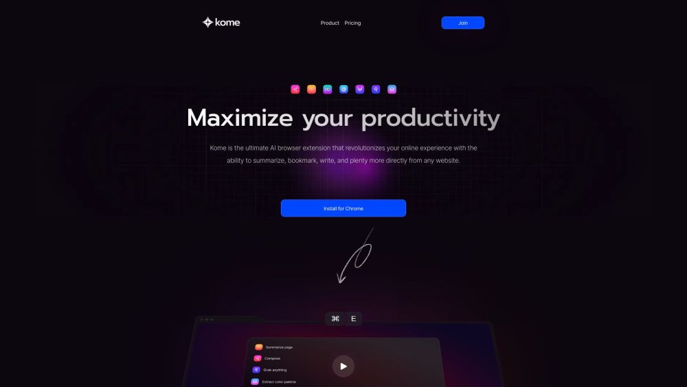 Kome Ai website screenshot