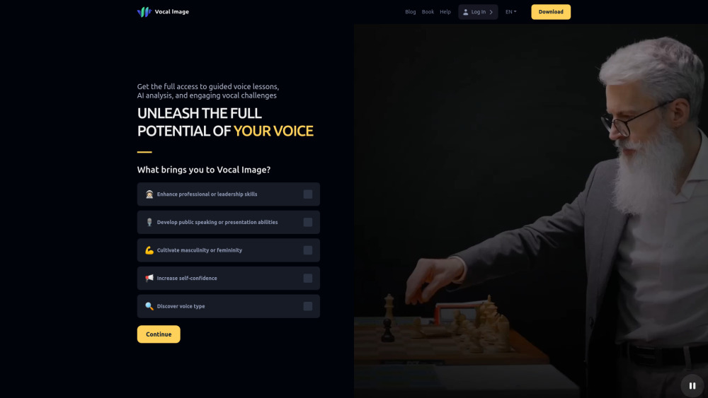 Vocalimage App website screenshot