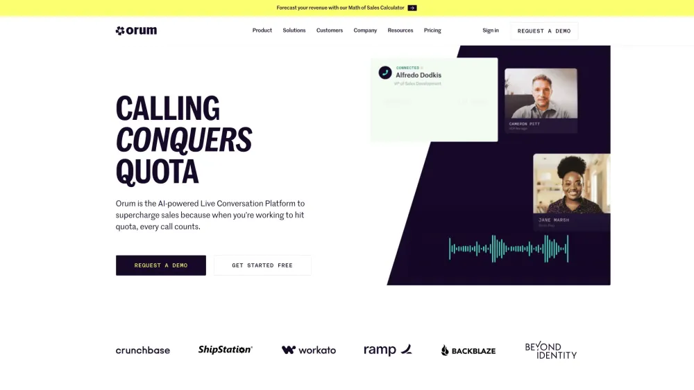 Orum Com website screenshot