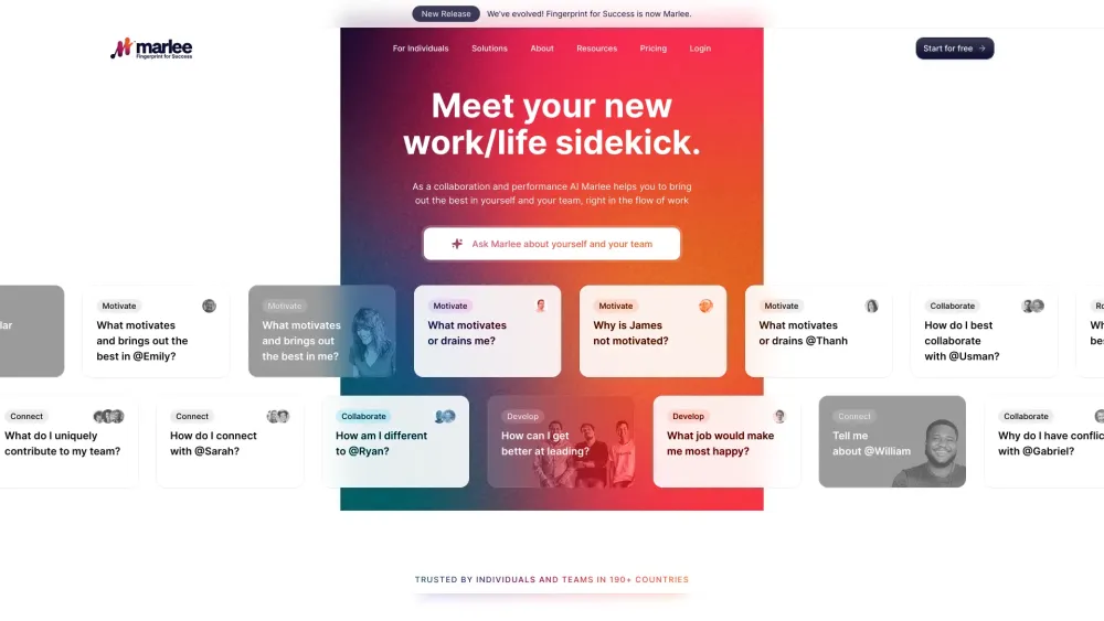 Marlee website screenshot