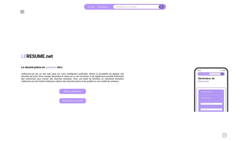 LeResume website screenshot