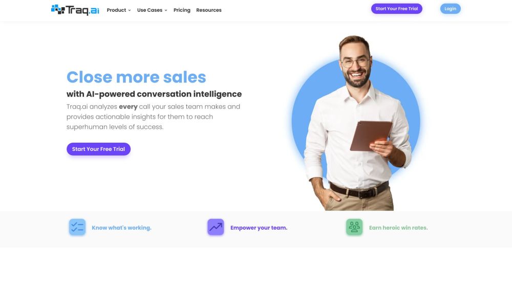 Traq Ai website screenshot