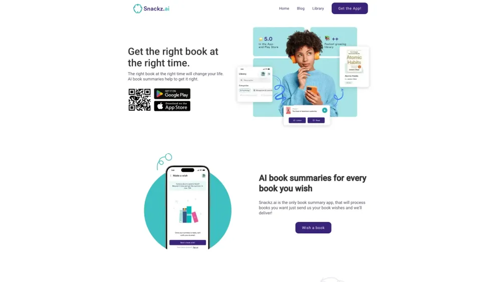 Snackz Ai website screenshot
