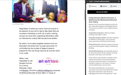T Read Ai Based Reading Assistant website screenshot