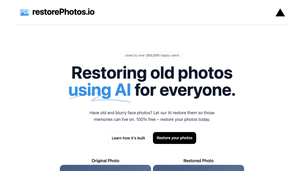 Restorephotos website screenshot