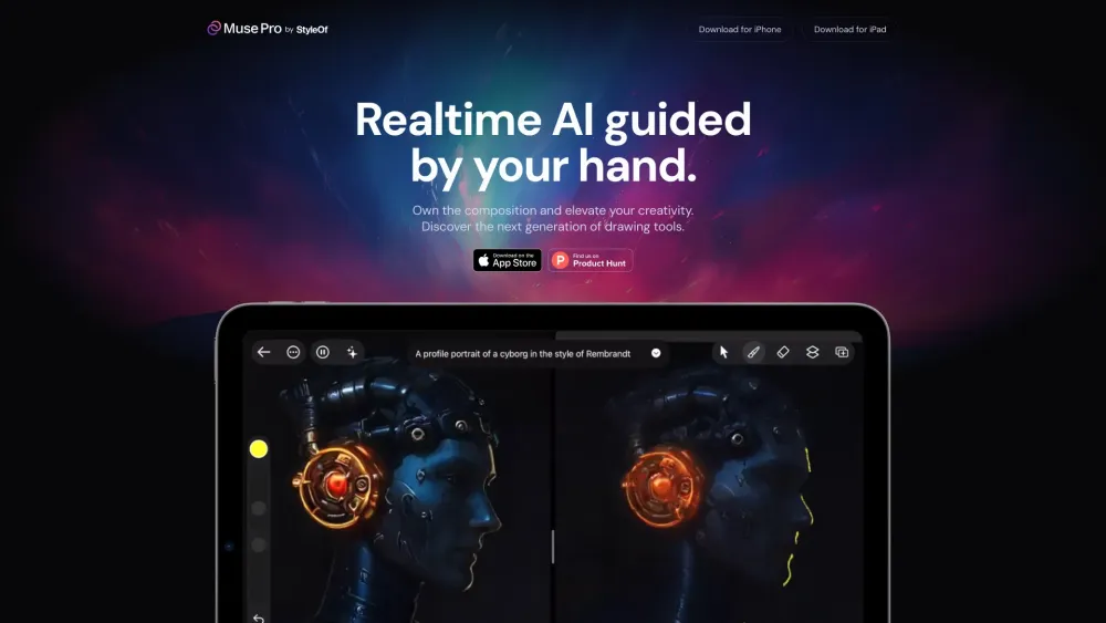 Muse Pro website screenshot
