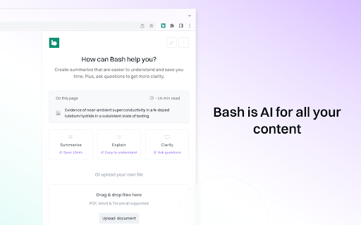Bash Summarize Explain And Create With Ai website screenshot