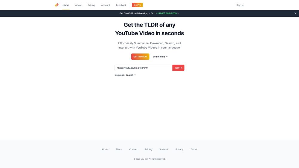 You Tldr 2 0 website screenshot