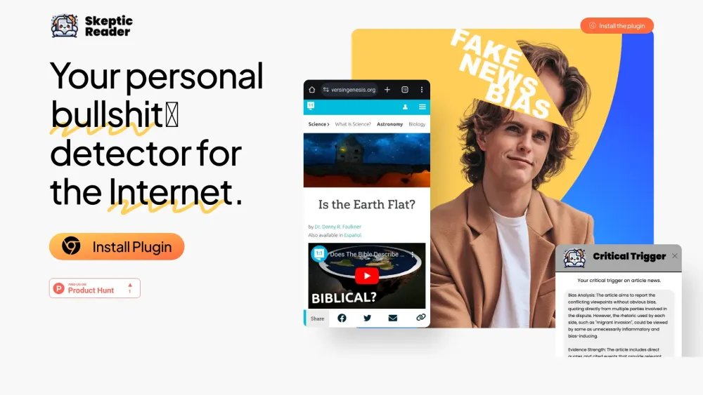 Skeptic Reader website screenshot