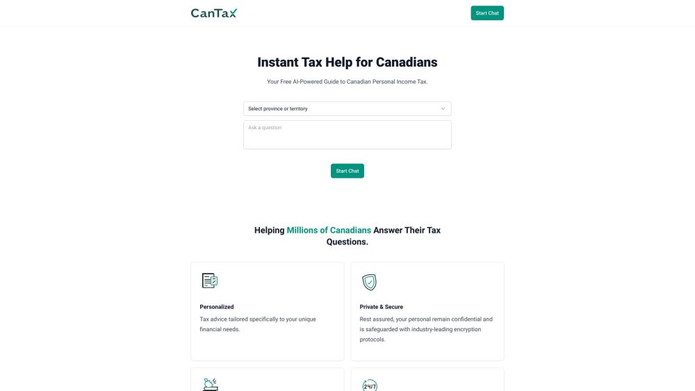 Cantax website screenshot