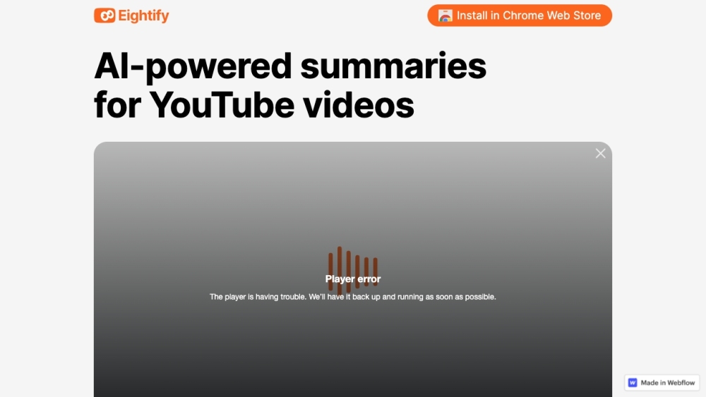 Eightify website screenshot