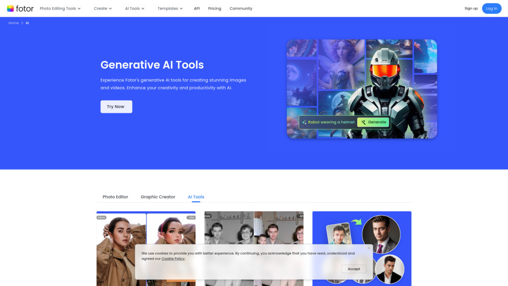 Fotor Ai website screenshot