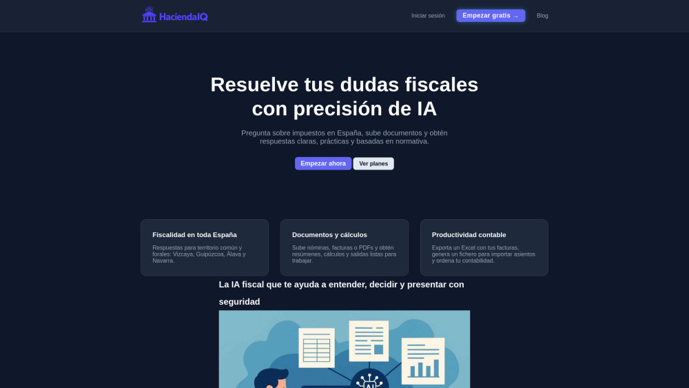 Hacienda Iq website screenshot
