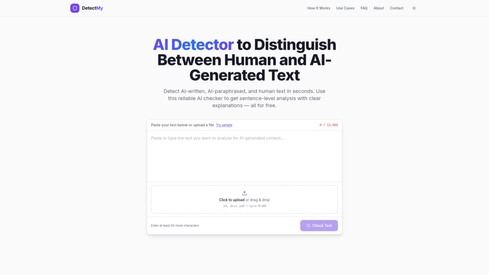 Detectmy website screenshot