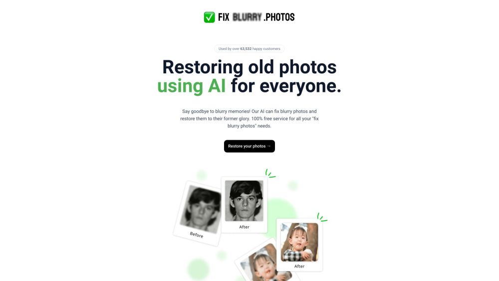 Fix Blurry Photos website screenshot