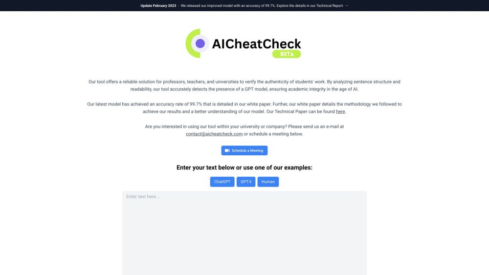 AICheatCheck website screenshot