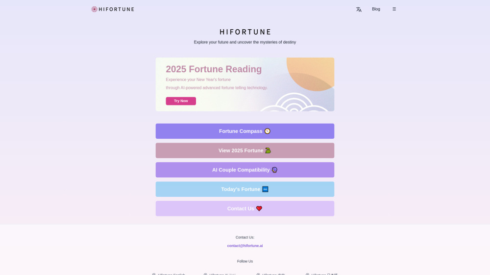 Hifortune website screenshot