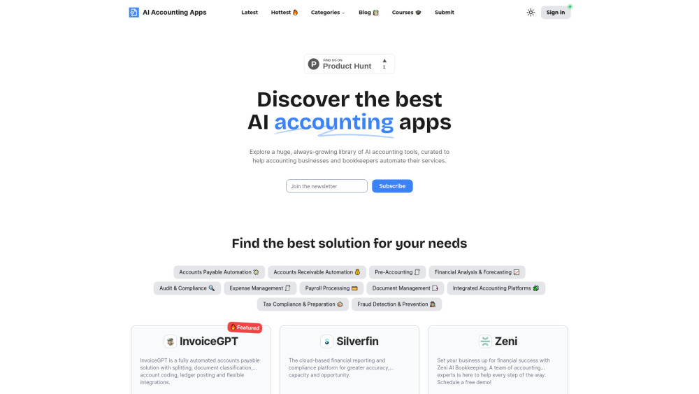 Ai Accounting Apps website screenshot