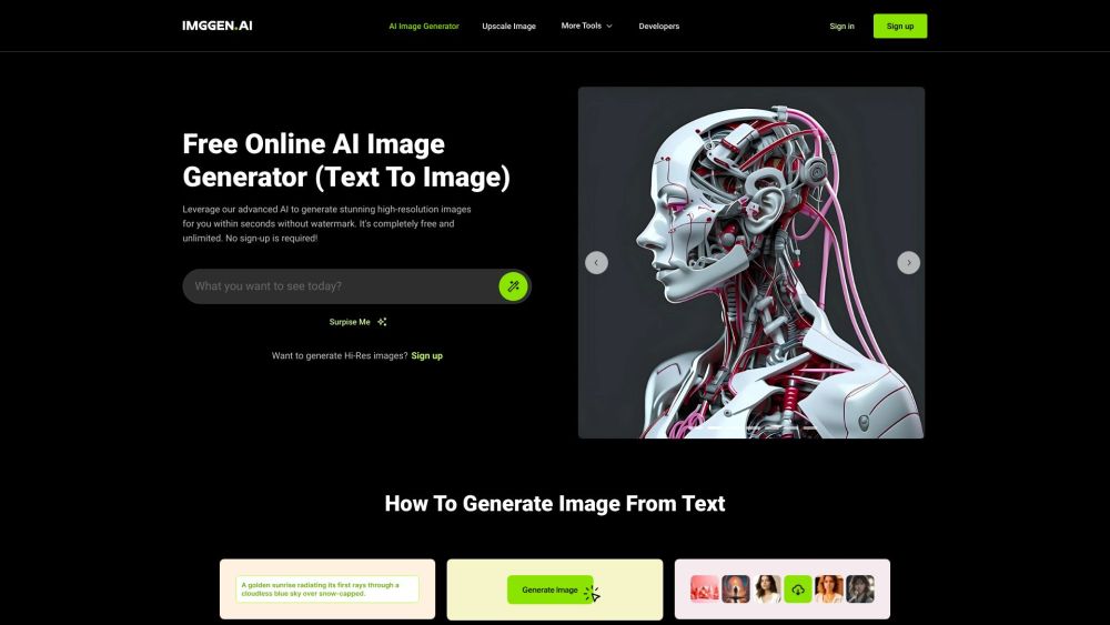 Imggen Ai website screenshot