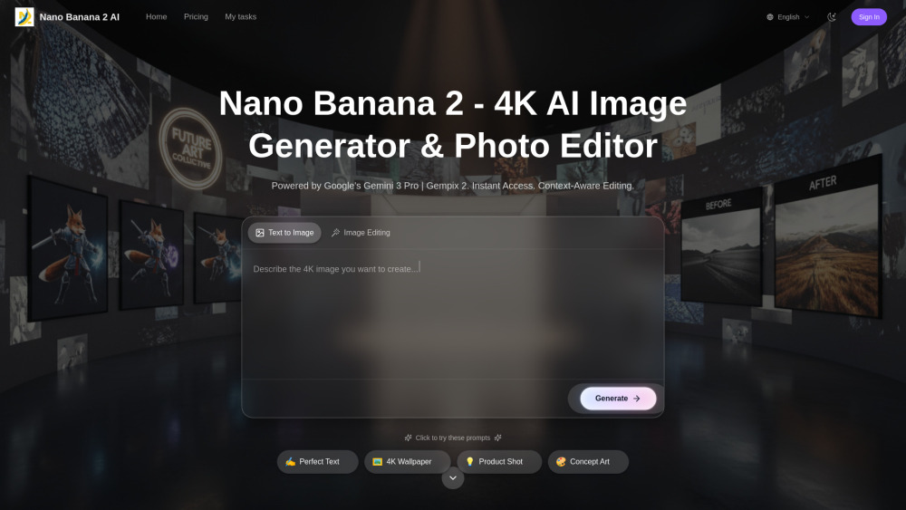 Nano Banana 2 Ai website screenshot