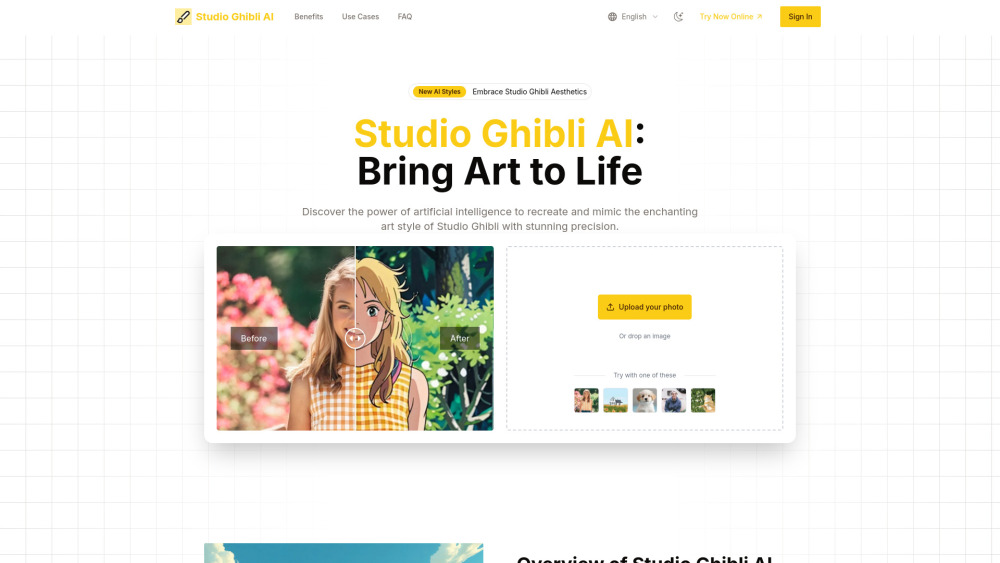 Studio Ghibli Ai website screenshot