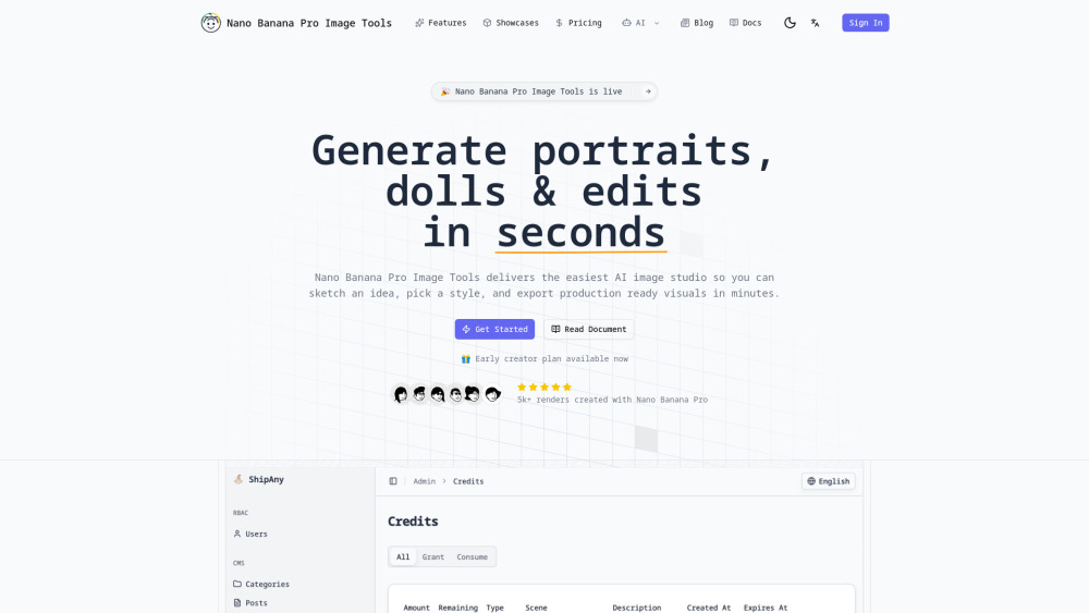 Nano Banana Pro Image Tools website screenshot