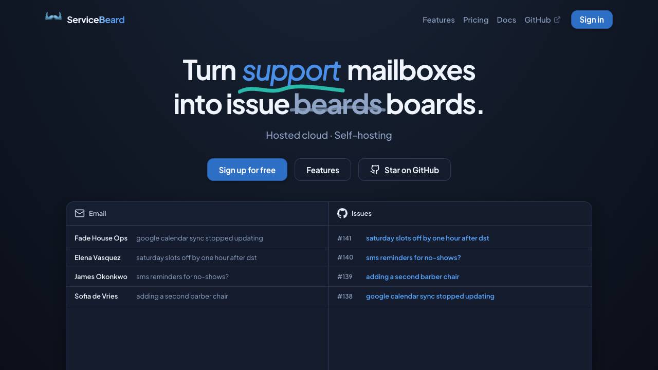 ServiceBeard website screenshot