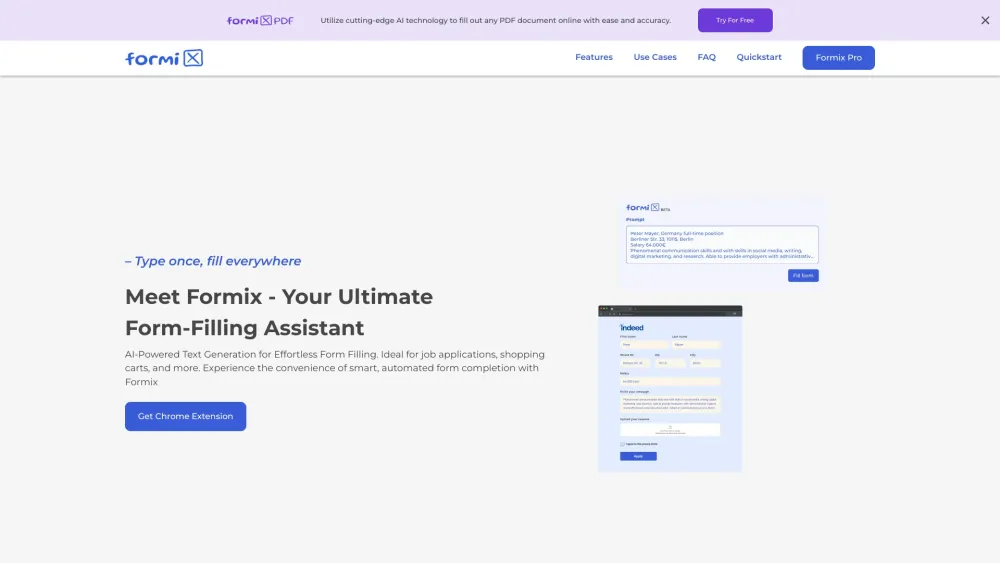 Formix website screenshot