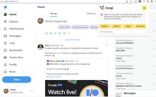 Corgiai website screenshot