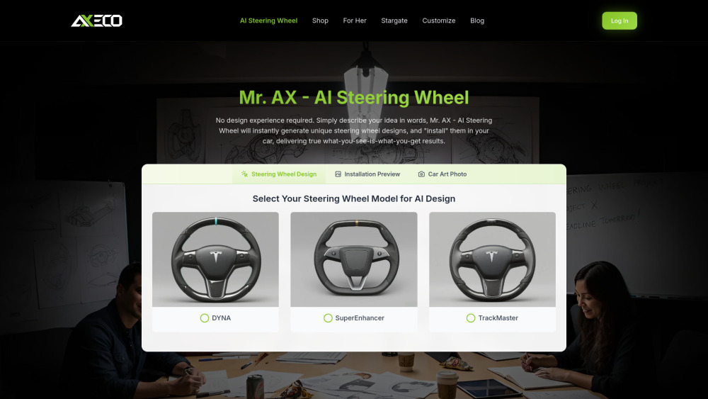 Mr Ax Ai Steering Wheel website screenshot