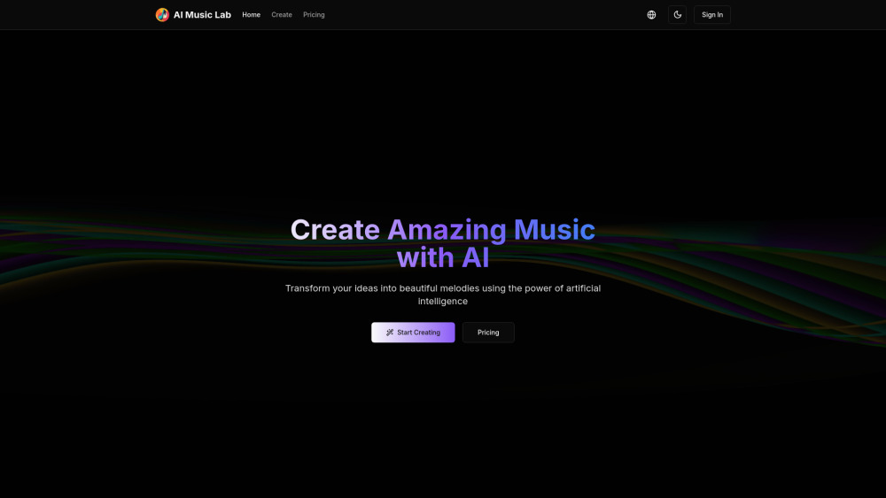Ai Music Free website screenshot