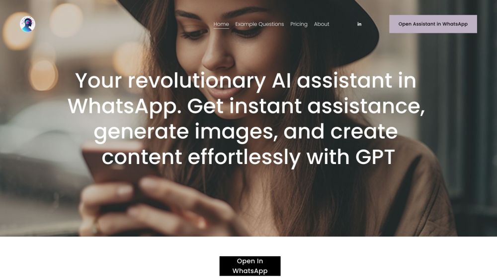 Gpt In Whatsapp With Text And Images website screenshot