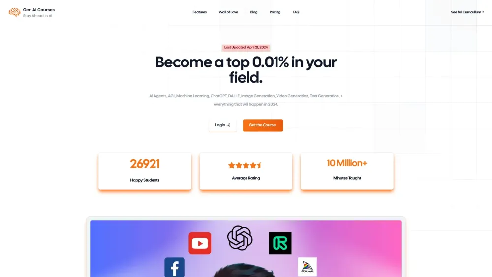 Genai Courses website screenshot
