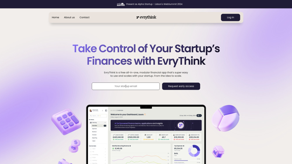 Evrythink 1 0 Financial Planning website screenshot