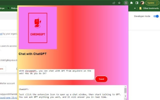 Chromegpt website screenshot