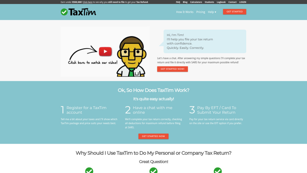 Taxtim Com website screenshot